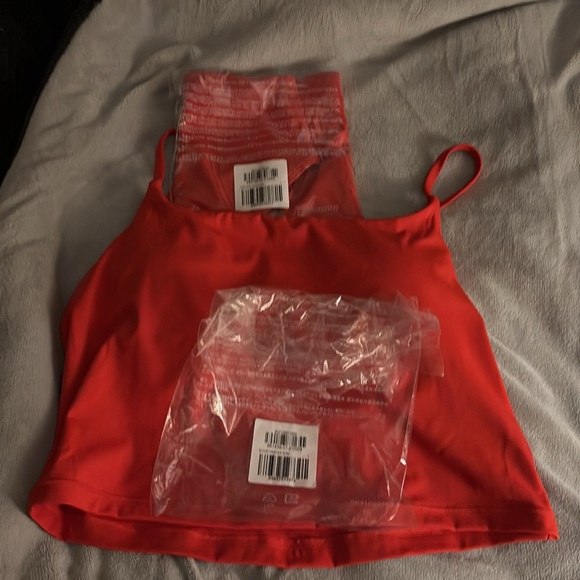 ❤️Athleta 2piece tankini swimsuit set! Vibrant Cardinal Red Size L NWT 🧡👙 - Picture 8 of 8